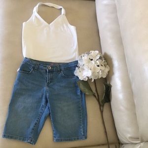 ❤️3 for $15 SALE❤️Jean Shorts & Halter Top Size 8